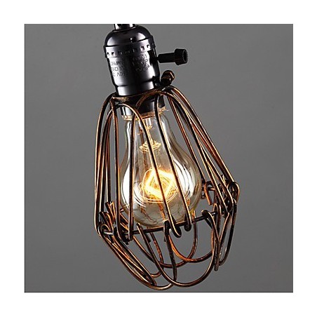 American Country Industrial Wind Lamp Retro Small Chandelier Iron Cage