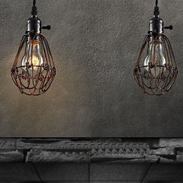 American Country Industrial Wind Lamp Retro Small Chandelier Iron Cage