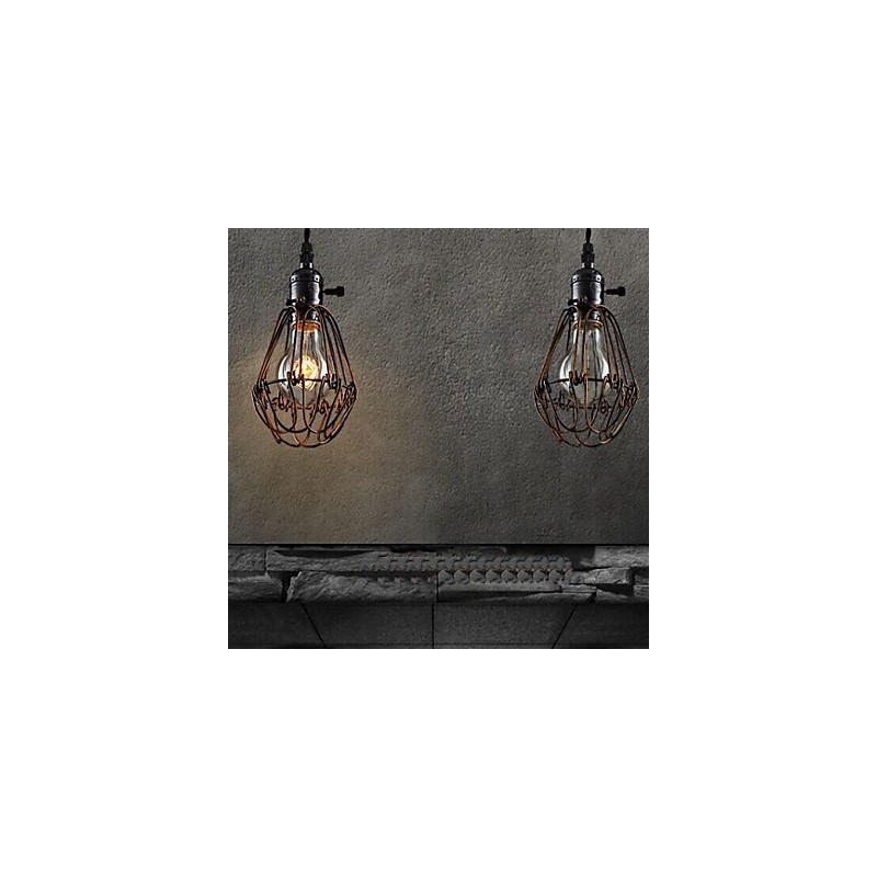 American Country Industrial Wind Lamp Retro Small Chandelier Iron Cage