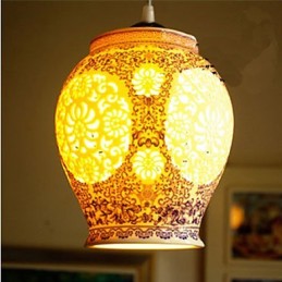 Retro Ceramic lamp lamp Stairs Blue Single Head Chandelier Creative