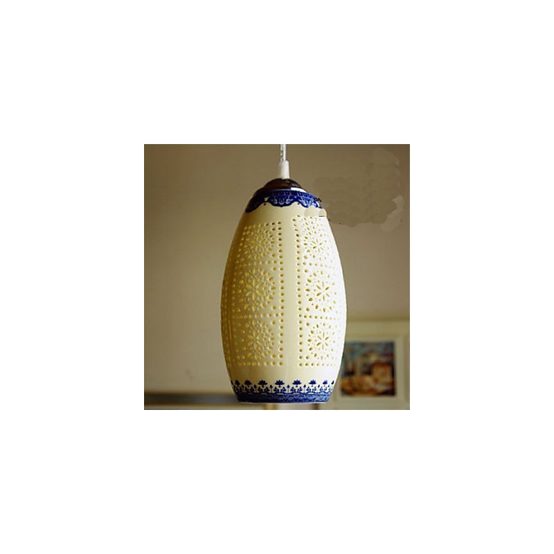 Retro Ceramic lamp lamp Stairs Blue Single Head Chandelier Creative