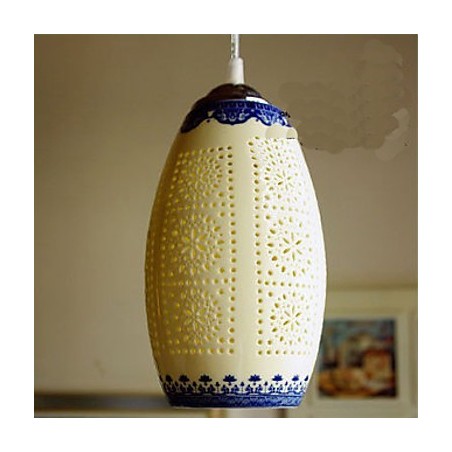 Retro Ceramic lamp lamp Stairs Blue Single Head Chandelier Creative