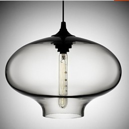 1 Light Modern Glass White and Blue Transparent Pendant Light