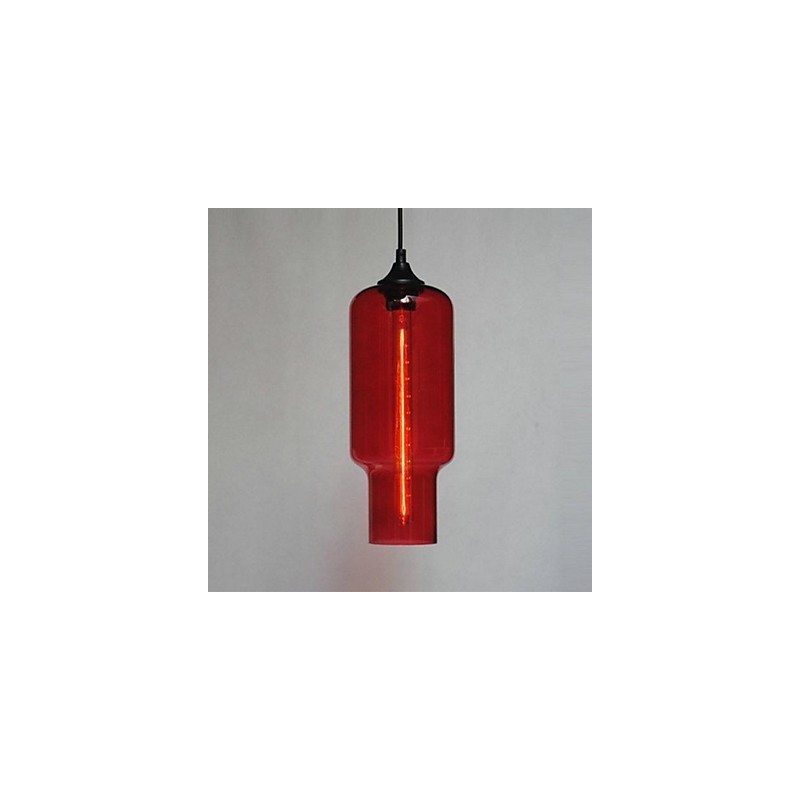 Modern Glass Pendant Light in Brown Bubble Design