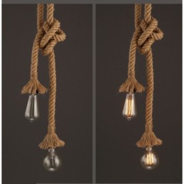 1 Light DIY Art Hemp Rope Light Creative Hemp Rope Chandelier Long 100cm Send 1 Bulb