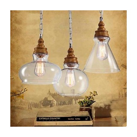 Wood Grain Crystal Droplight Cafe Lighting Lamps And Lanterns