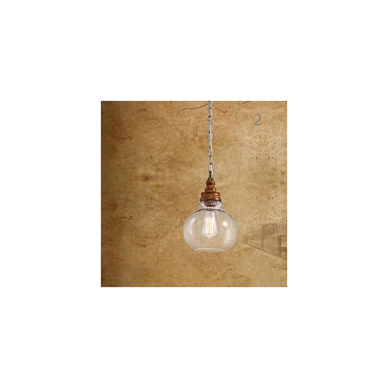 Wood Grain Crystal Droplight Cafe Lighting Lamps And Lanterns