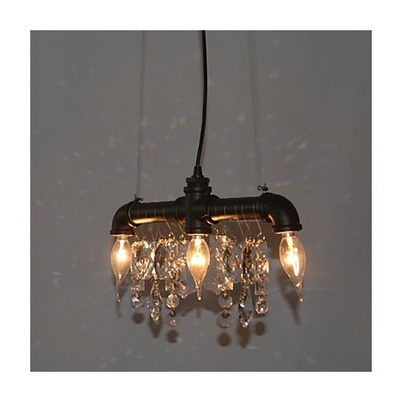 North American Style Creative 3 Light Pendant In Pipe Design