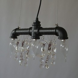 North American Style Creative 3 Light Pendant In Pipe Design