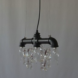 North American Style Creative 3 Light Pendant In Pipe Design