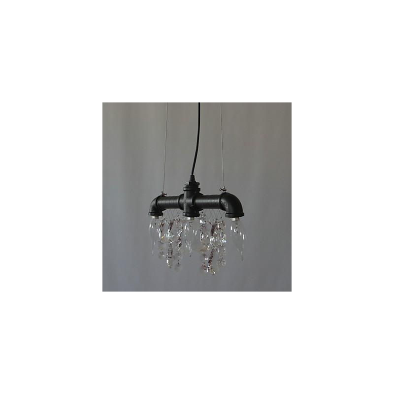 North American Style Creative 3 Light Pendant In Pipe Design