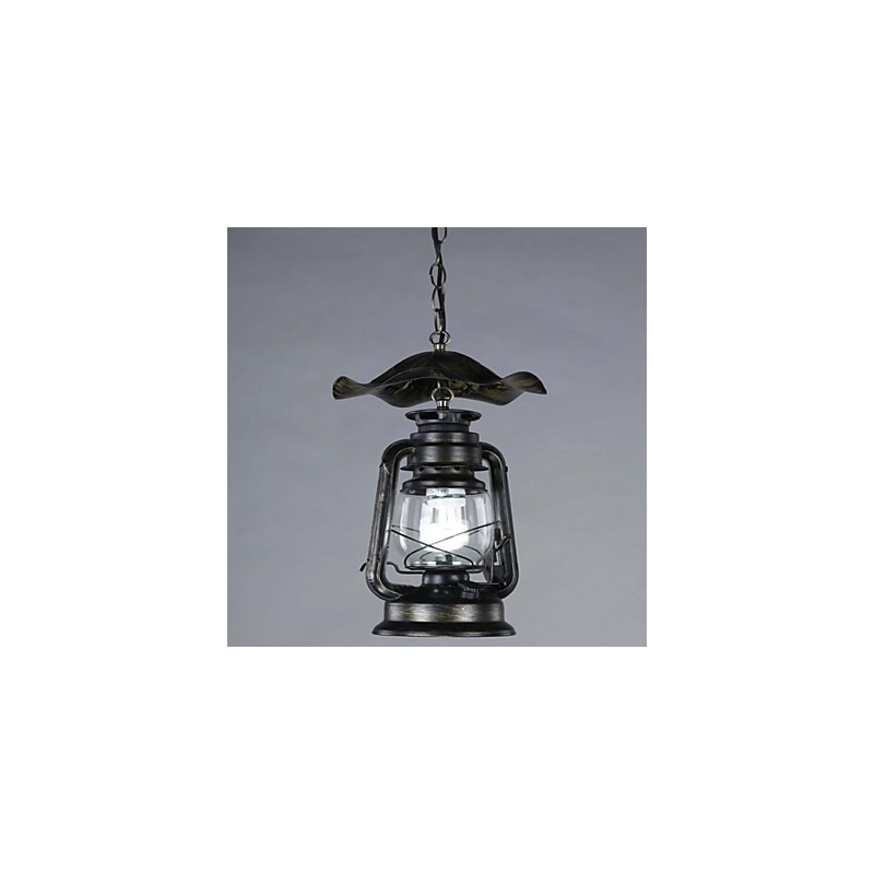 Vintage Brass Lantern Pendant Light with 1 Light