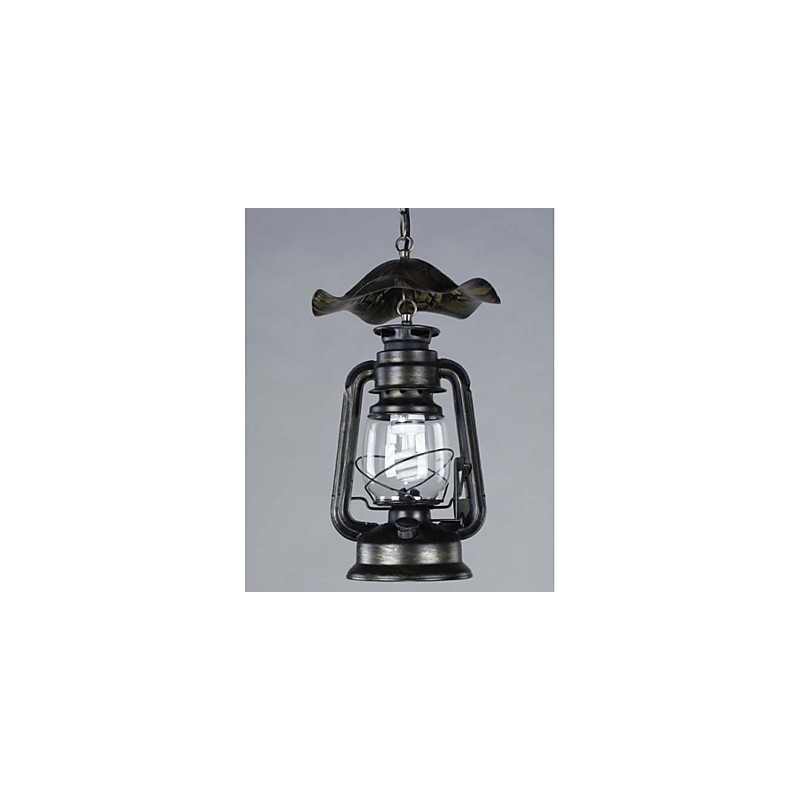 Vintage Brass Lantern Pendant Light with 1 Light