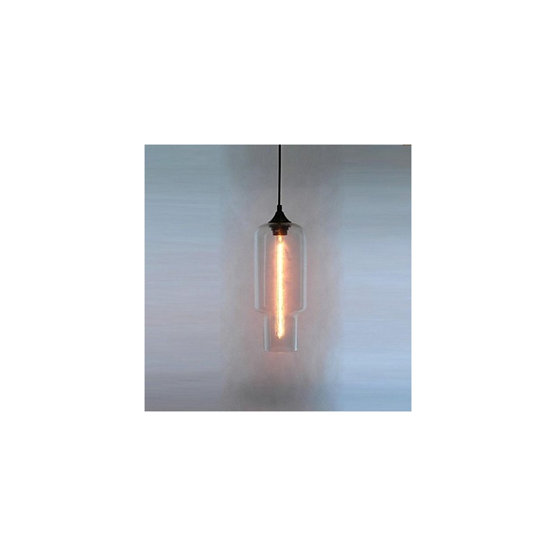 Modern Glass Pendant Light in Brown Bubble Design