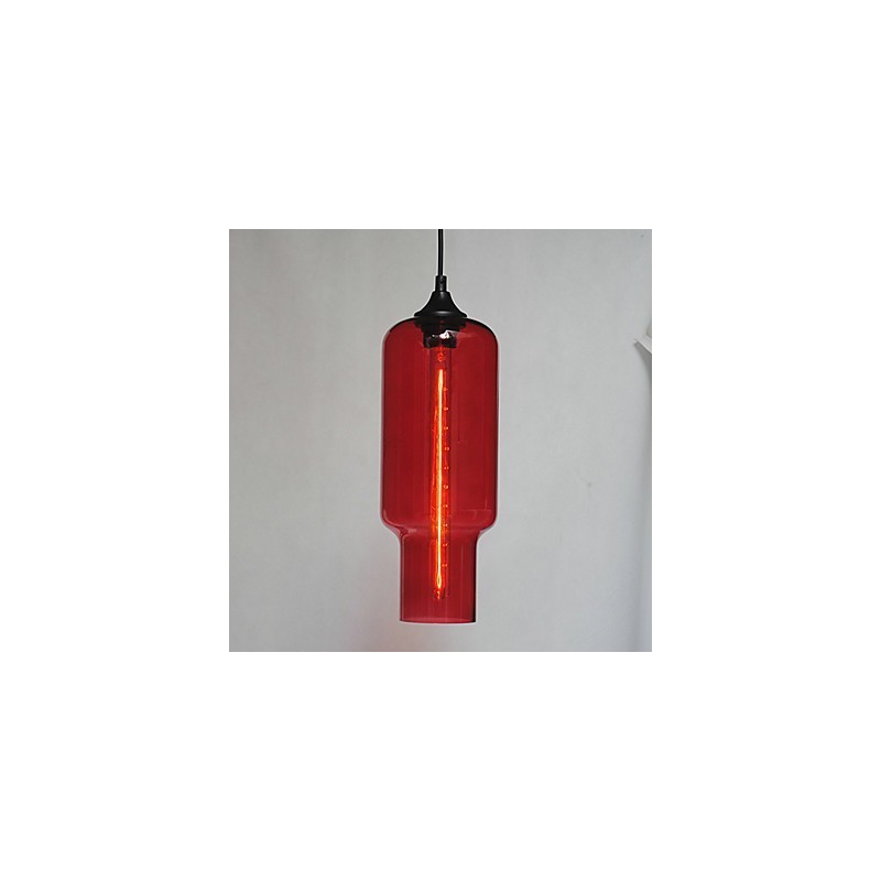 Modern Glass Pendant Light in Brown Bubble Design