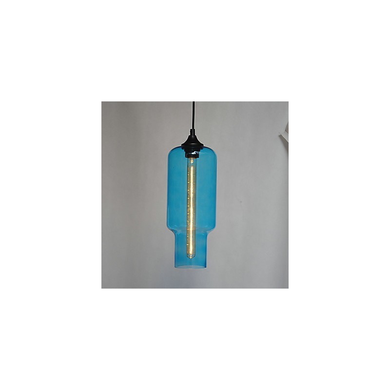 Modern Glass Pendant Light in Brown Bubble Design