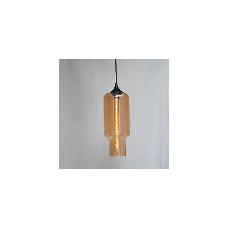 Modern Glass Pendant Light in Brown Bubble Design