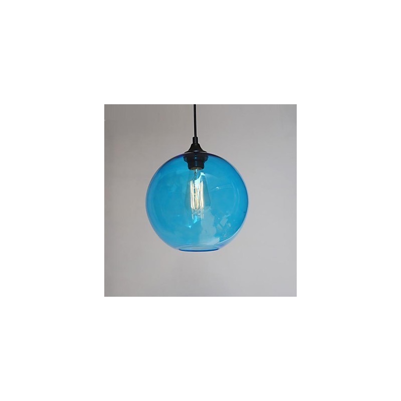 Modern Glass Pendant in Round blue Bubble Design