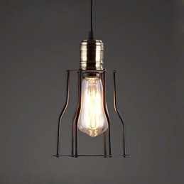 American industrial vintage cafe buffet ideas wrought iron cage Pendant Light Sitting