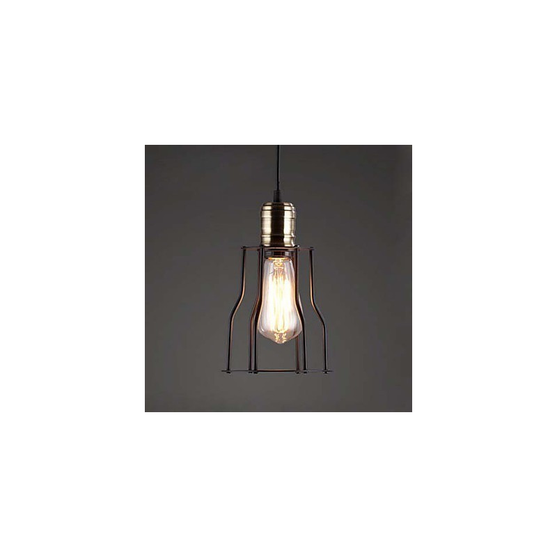 American industrial vintage cafe buffet ideas wrought iron cage Pendant Light Sitting