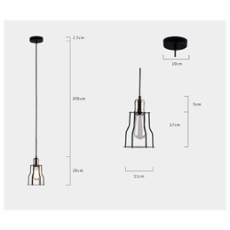 American industrial vintage cafe buffet ideas wrought iron cage Pendant Light Sitting