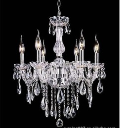6 Arms Vintage Luxury Lighting K9 Crystal Chandelier Ceiling Pendant Light