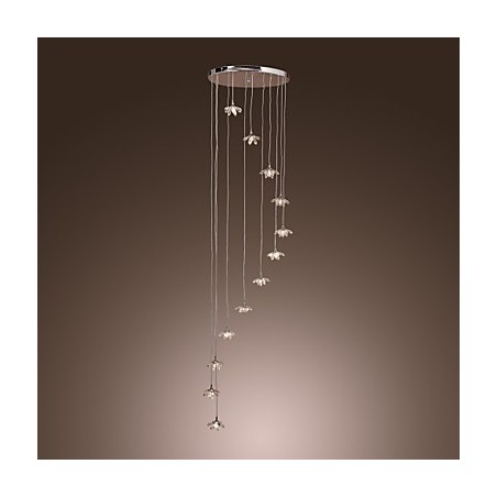 Modern Contemporary Crystal Mini Style Chrome Metal Pendant Light