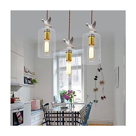 Creative bird Glass Chandelier Pendant Light with Glass Shade
