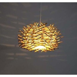 Contemporary and contracted droplight 1 light wooden hand woven