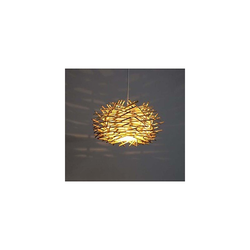 Contemporary and contracted droplight 1 light wooden hand woven