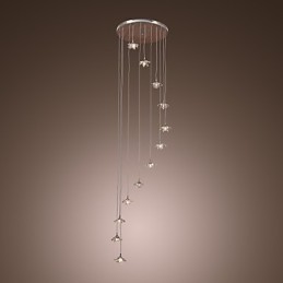 Modern Contemporary Crystal Mini Style Chrome Metal Pendant Light