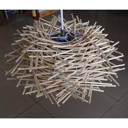 Contemporary and contracted droplight 1 light wooden hand woven