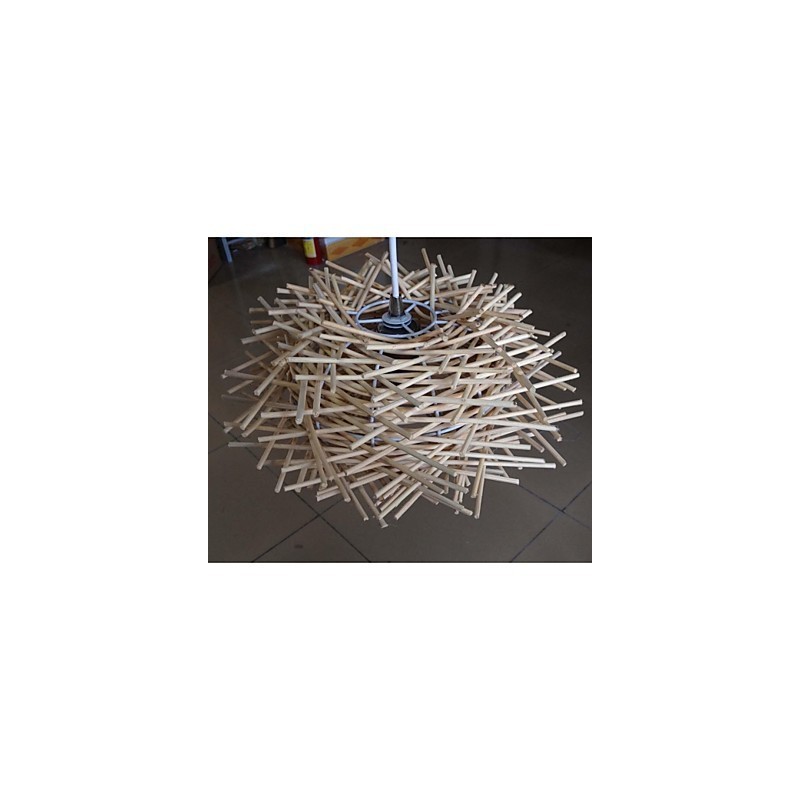 Contemporary and contracted droplight 1 light wooden hand woven