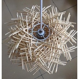 Contemporary and contracted droplight 1 light wooden hand woven