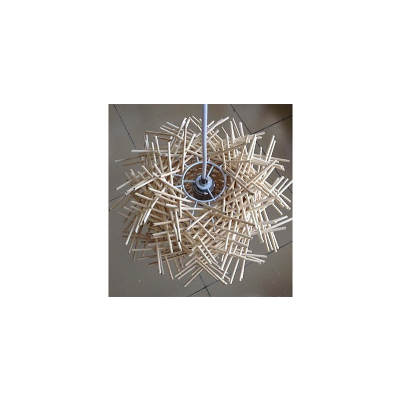 Contemporary and contracted droplight 1 light wooden hand woven