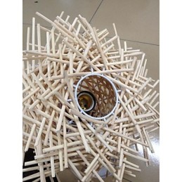 Contemporary and contracted droplight 1 light wooden hand woven