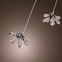 Modern Contemporary Crystal Mini Style Chrome Metal Pendant Light