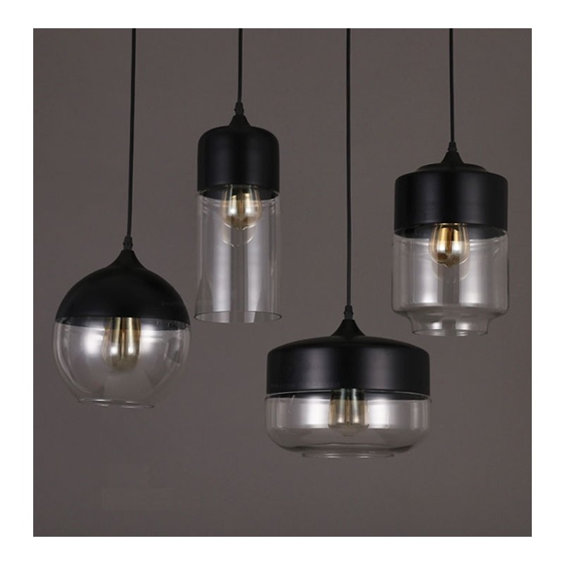 The Nordic Creative Stair Shop'S Art Wrought Iron Glass Chandelier Lamp