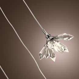 Modern Contemporary Crystal Mini Style Chrome Metal Pendant Light