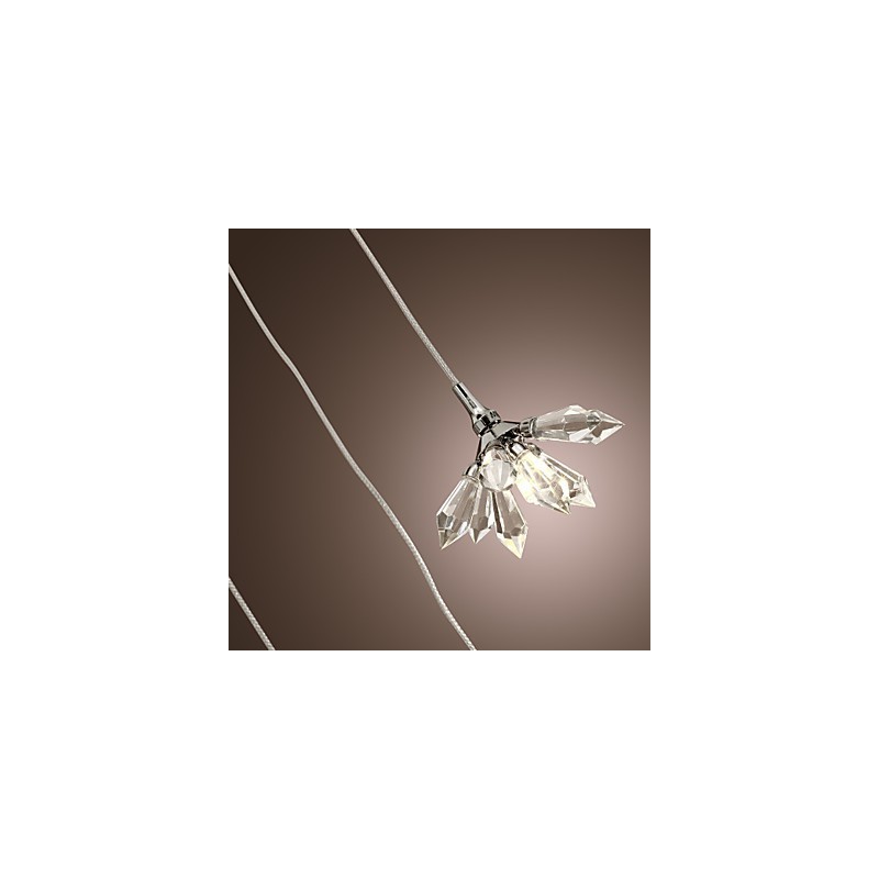 Modern Contemporary Crystal Mini Style Chrome Metal Pendant Light