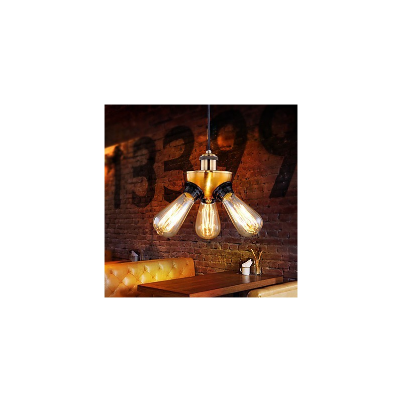 American Country Industrial Copper Head Three Feet Droplight Lamp