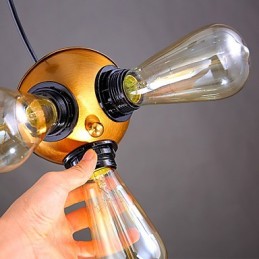 American Country Industrial Copper Head Three Feet Droplight Lamp