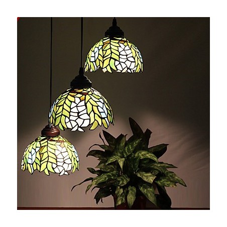 European Rural Creative Arts Stained Glass Chandelier Restoring Ancient Ways Lamp Light