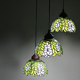 European Rural Creative Arts Stained Glass Chandelier Restoring Ancient Ways Lamp Light