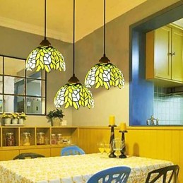 European Rural Creative Arts Stained Glass Chandelier Restoring Ancient Ways Lamp Light