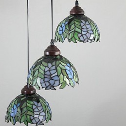 European Rural Creative Arts Stained Glass Chandelier Restoring Ancient Ways Lamp Light