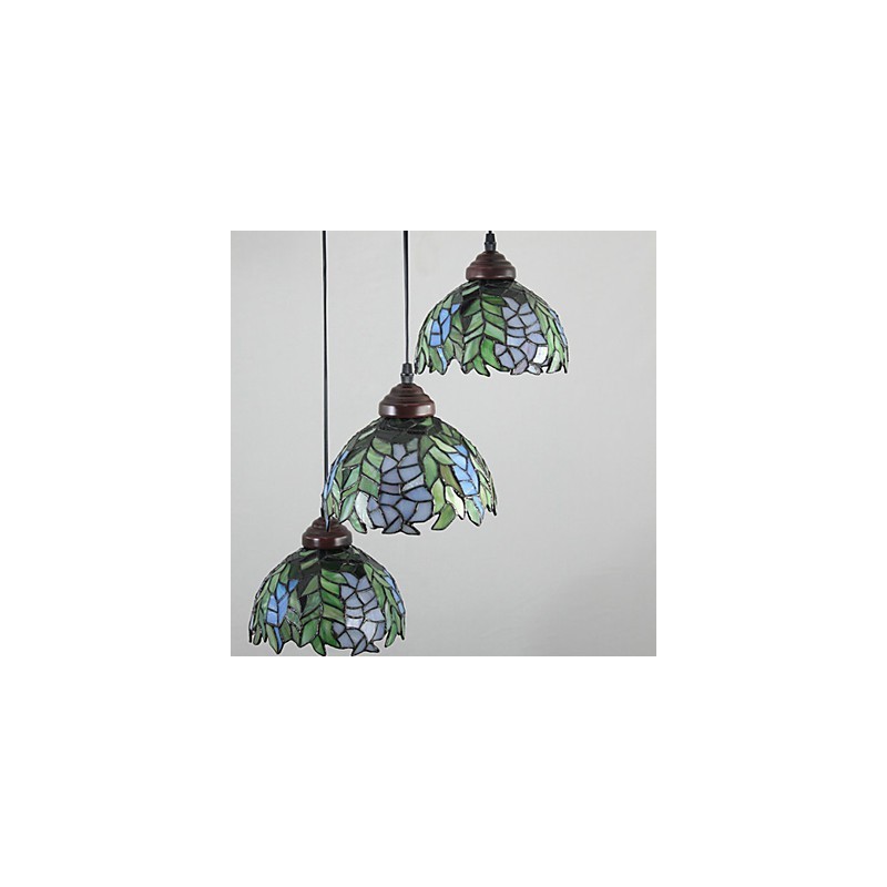 European Rural Creative Arts Stained Glass Chandelier Restoring Ancient Ways Lamp Light