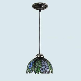 European Rural Creative Arts Stained Glass Chandelier Restoring Ancient Ways Lamp Light