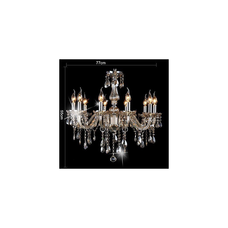 10 Lights Luxury Crystal Chandelier Cognac Color K9 Crystal Chandelier