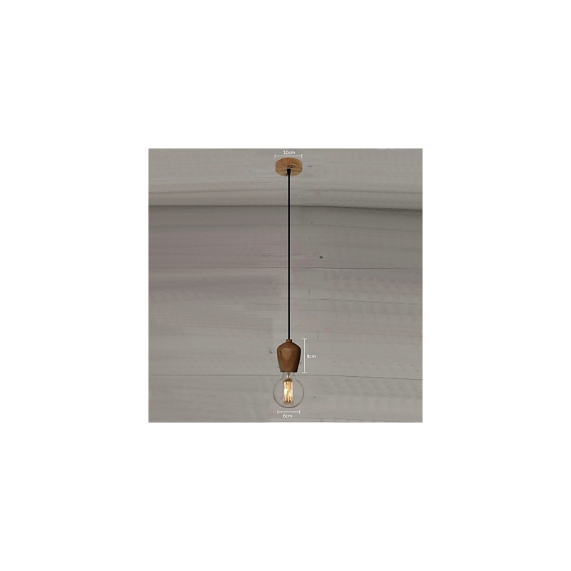 Country Mini Style Others Wood Bamboo Pendant Light Garage